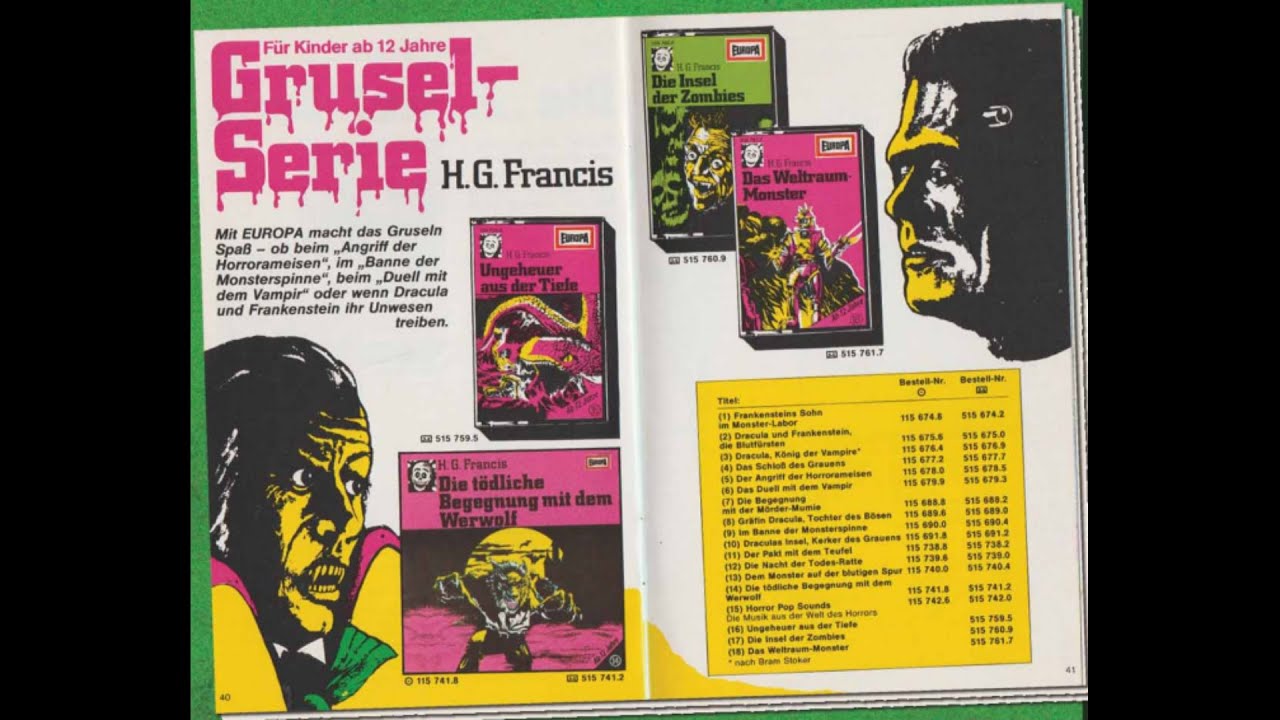 NEON GRUSELSERIE   Werbematerial   Flyer usw aus den 80ern #europah&ouml;rspiele  #80er