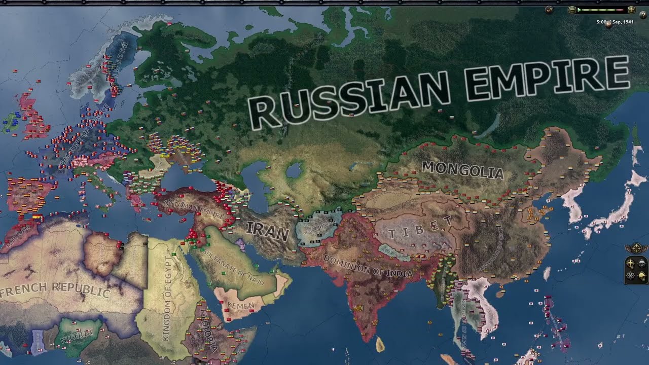 When Russian Empire still stands in Kasierreich - Hoi4 Timelapse