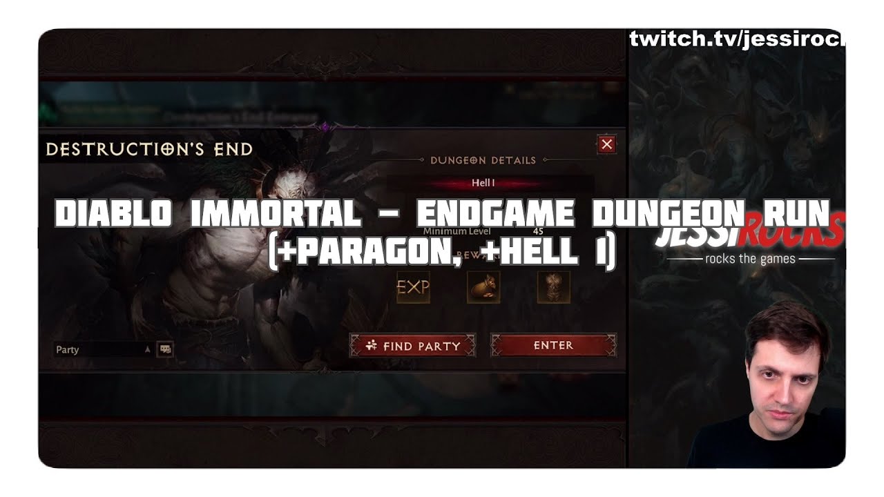 Diablo Immortal: Endgame Dungeon Run (Baal, Hell 1, +Paragon)