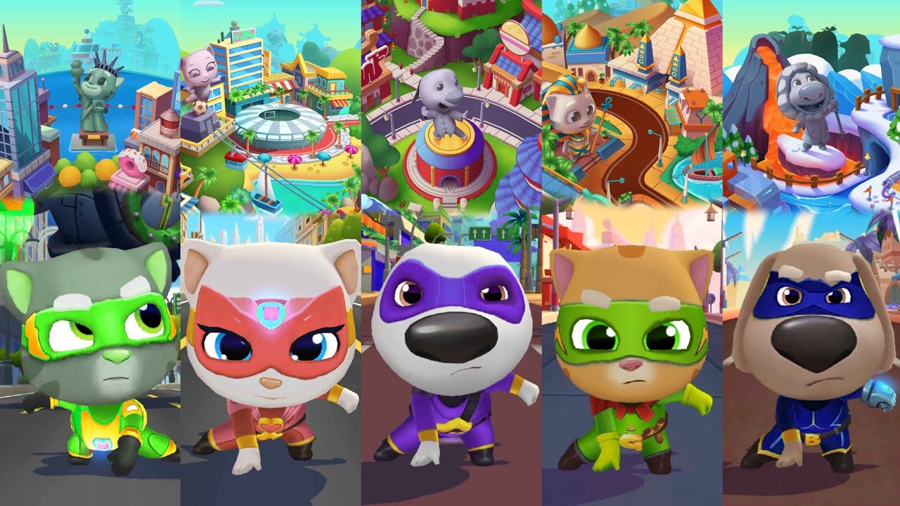 Talking Tom Hero Dash All Characters Defeated The All Bosses And Unlocked The All Super Worlds 2024