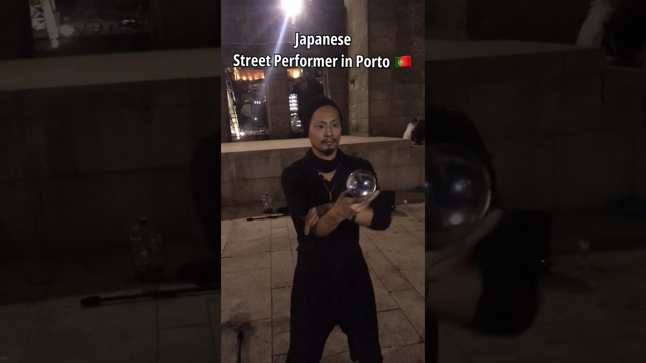 Japanese Street Performer in Porto City 