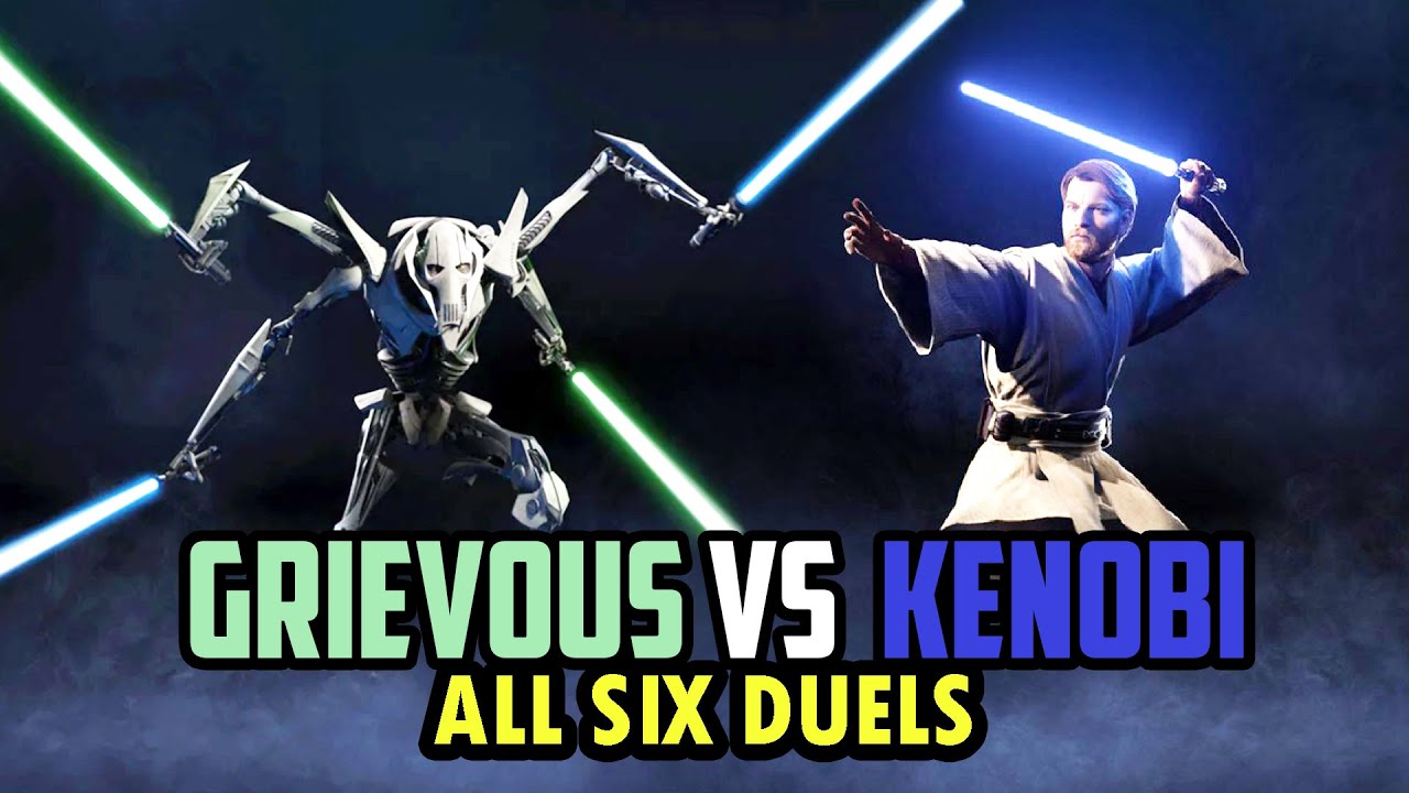 The Evolution of General Grievous VS Obi Wan Kenobi Lightsaber Duels