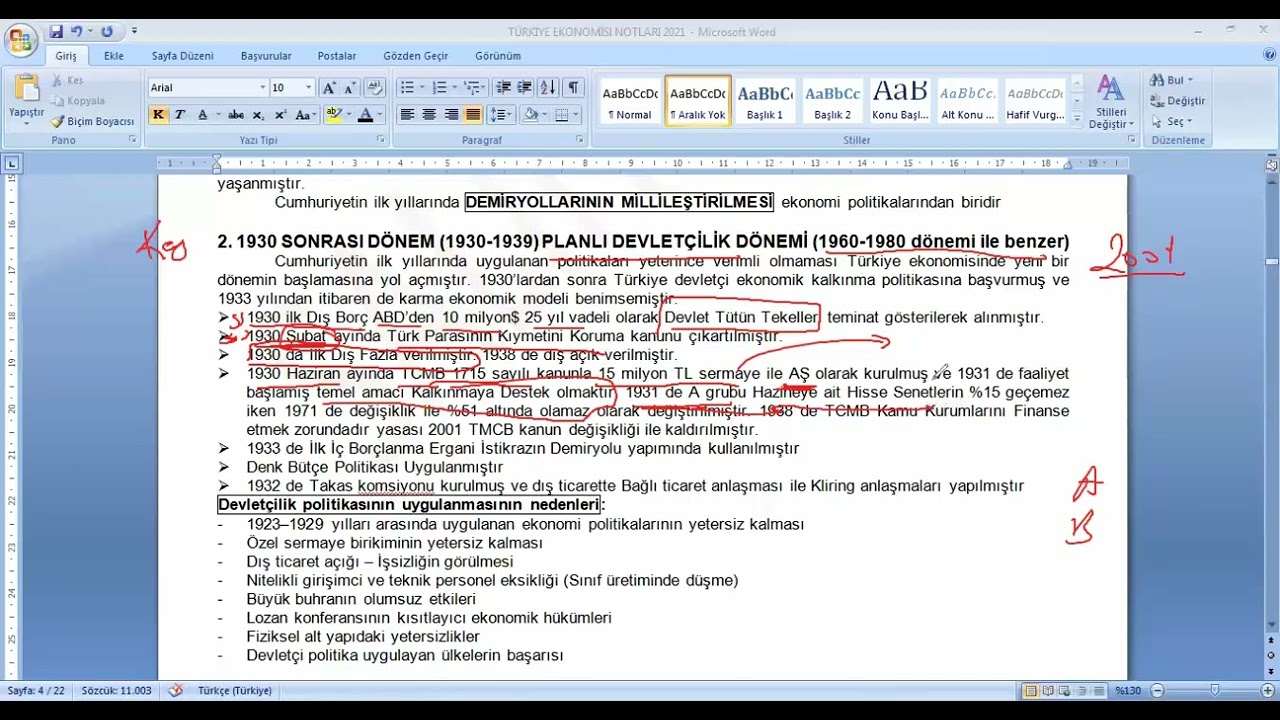 2. DERS 1930-1939 DEVLETÇİLİK, İTHAL İKAMECİ SANAYİLEŞME ve 1940-1946 SAVAŞ EKONOMİSİ 