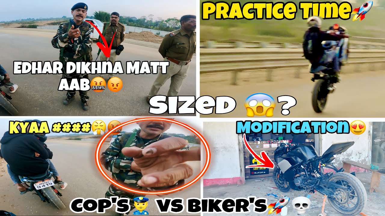 Police👮‍♂️ se Panga😤 Wheelie Practice Time😡😱 // Edhar Dikhna Mtt aab😱🤬 // New Modification KTM RC🚀