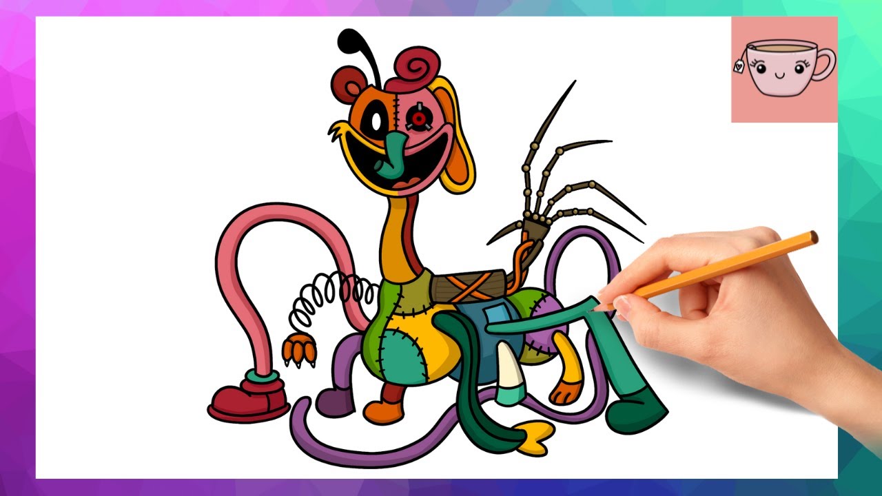 Как нарисовать эксперимент 1006 из Poppy Playtime, глава 3 | Фан-арт | Простой урок рисования