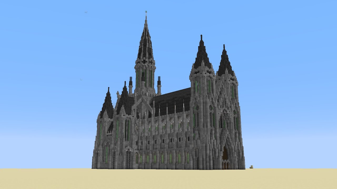 My attempts at a Gothic Cathedral in Minecraft. Any thoughts on this will be appreciated :D