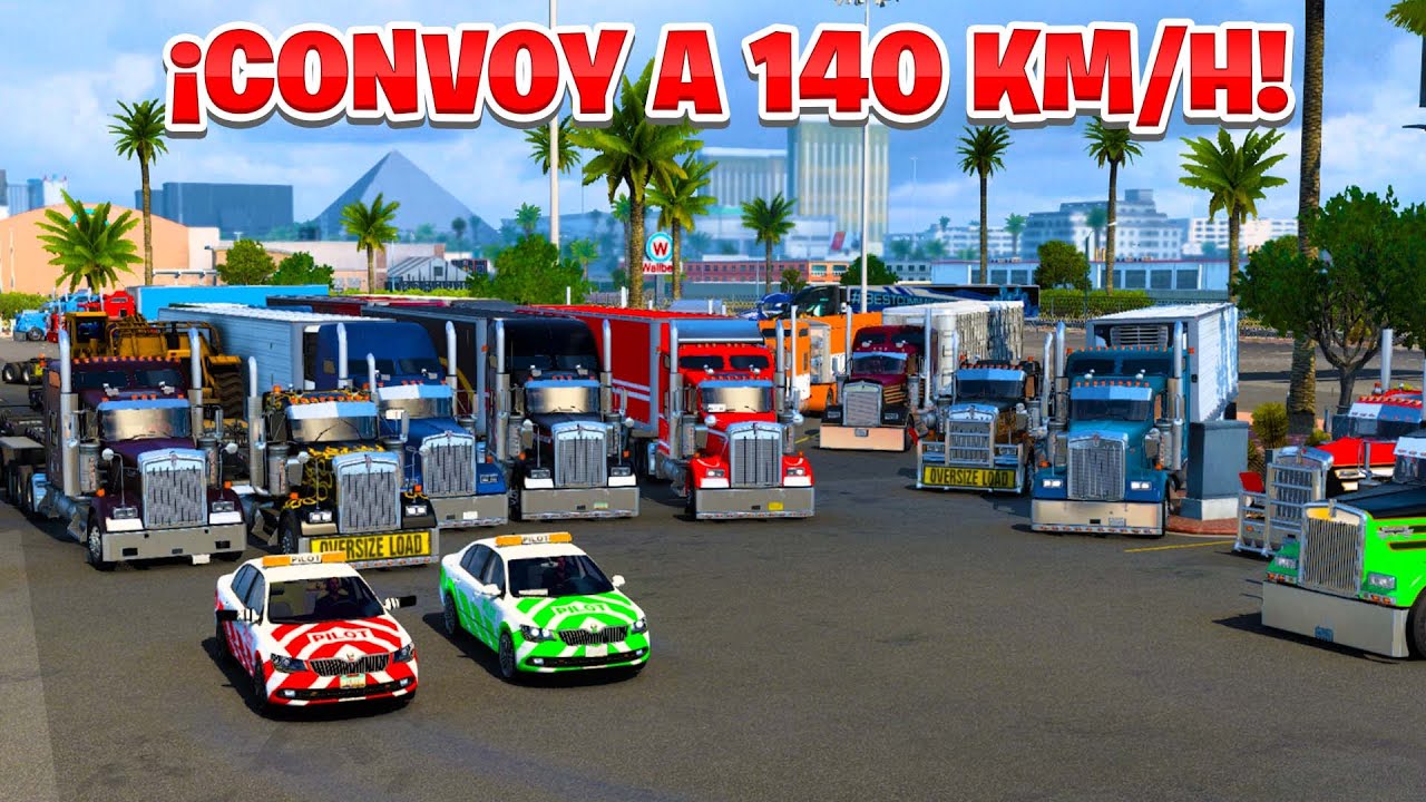 ¡30 CAMIONES A MÁS DE 130 KM/H! | CONVOY | American Truck Simulator