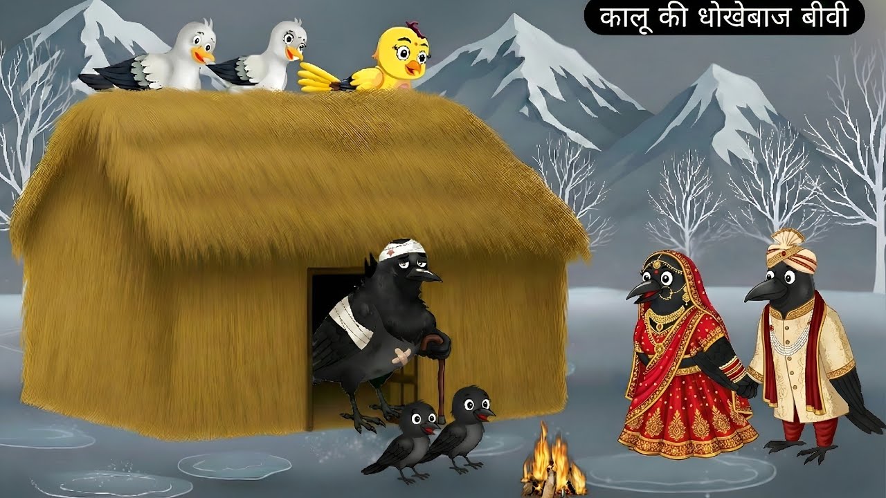 कव्वे के दो शादियां | Chidiya Wala Cartoon | Kalu Kauwa Cartoon | Beti Chidiya Cartoon | Moral Birds