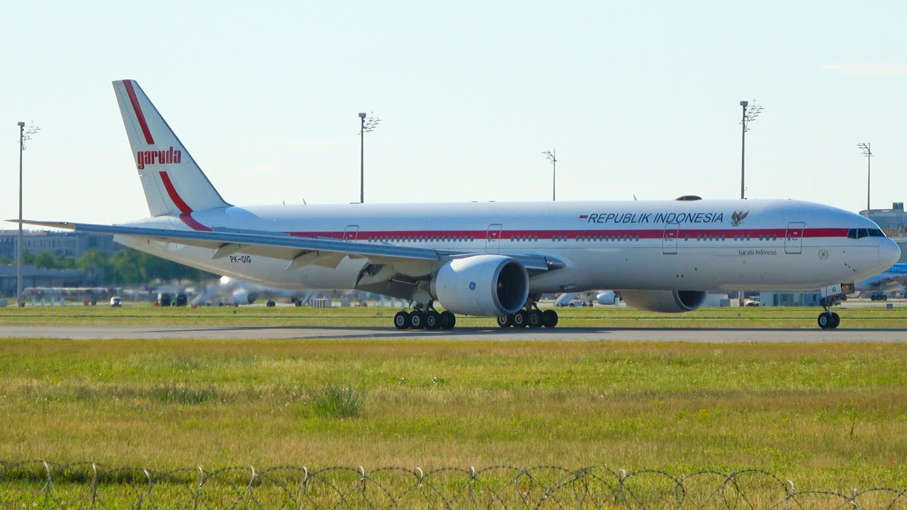 [4K] G7 Summit! | GIA1 Indonesian President Arrives at Munich Airport onboard B777-300ER (PK-GIG)!