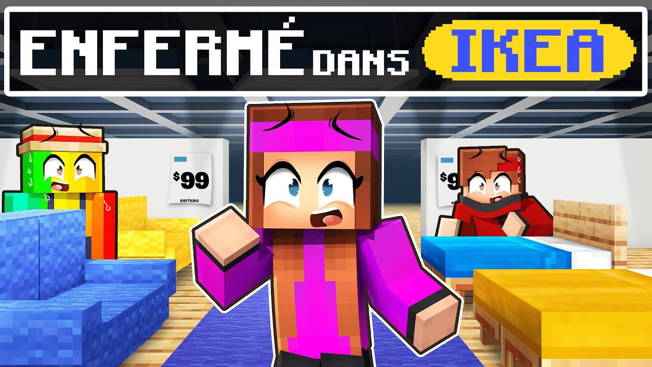 Enfermé LA NUIT dans un IKEA sur Minecraft !