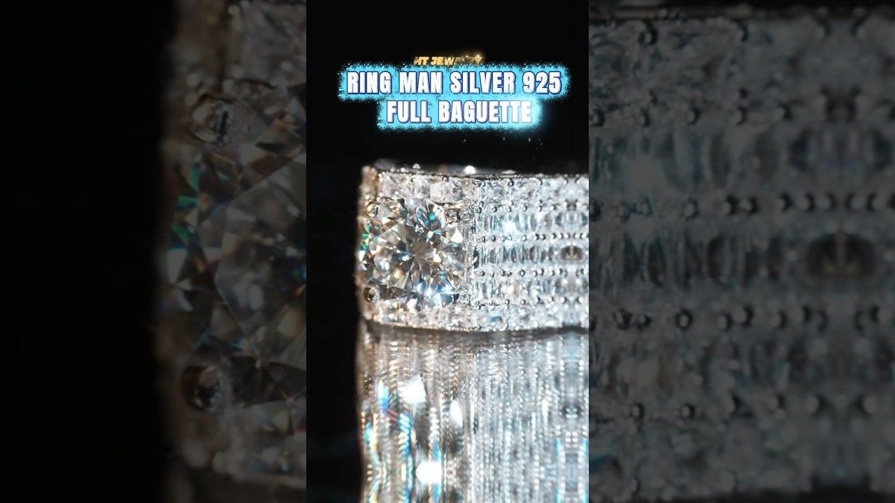 RING MAN SILVER 925 FULL ICE BAGUETTE 💎💎 #htjewelry #jewelry #nhẫnkimcương #nhẫnnam #tingice