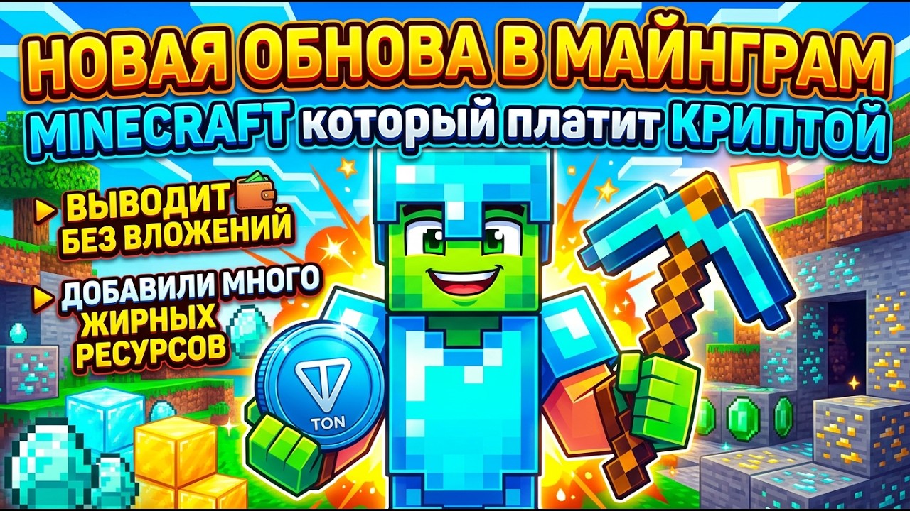 Я В ШОКЕ! Minecraft, который платит КРИПТОЙ 🤑 Обзор обновления Minegram