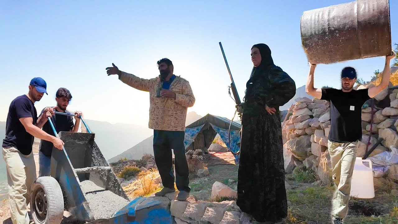 Ajav & Amir Organize Their Mountain Home | Pouring Concrete for Milad's House Columns
