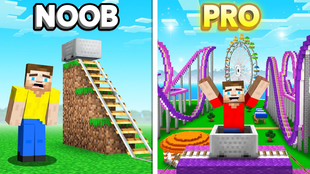 Slogo vs Crainer Amusement Park Build Challenge! (Minecraft)