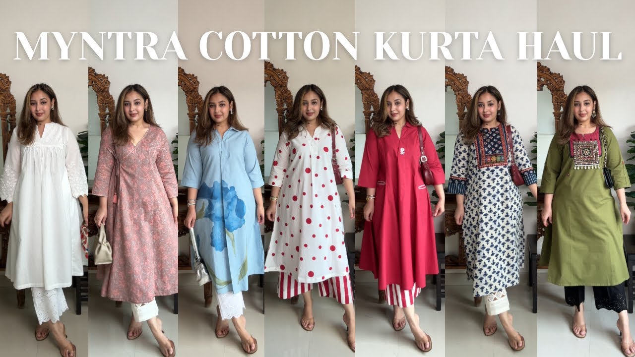 ✨ Myntra Cotton Kurta Haul 🤍 Affordable Everyday Office & College Outfits