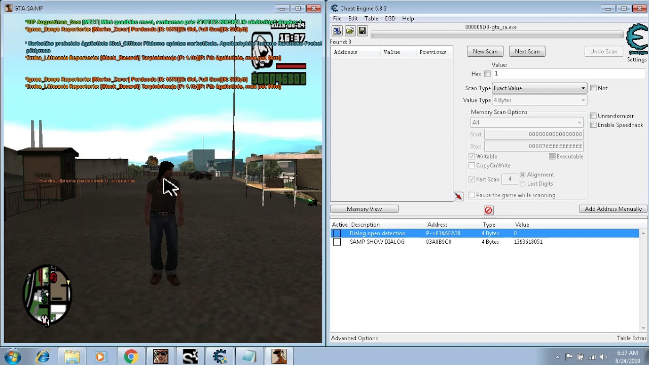 [SA:MP] Cheat Engine - find pointer and create samp dialog