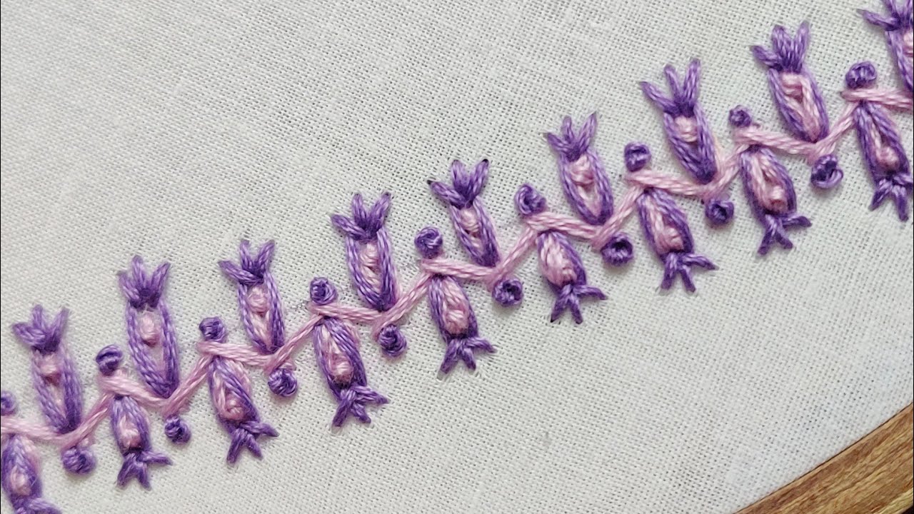 Simple & Cute Border For Baby Dress, Table Cover & Bedsheet Edges (Hand Embroidery)