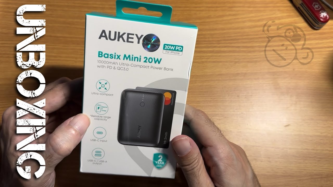 Aukey Basix Mini 20W 10000mAh powerbank unboxing