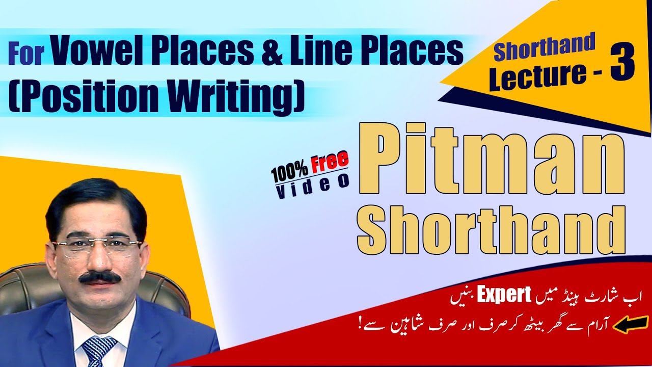 [Shorthand Lecture- 3] For Vowel Places & Line Places (Position Writing) -  Online Shorthand