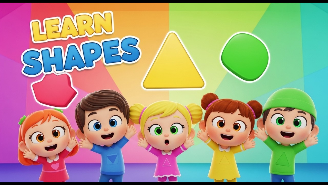 Shape Town Song | Learn Shapes for Kids | Circle Square Triangle Rectangle | Preschool Learning