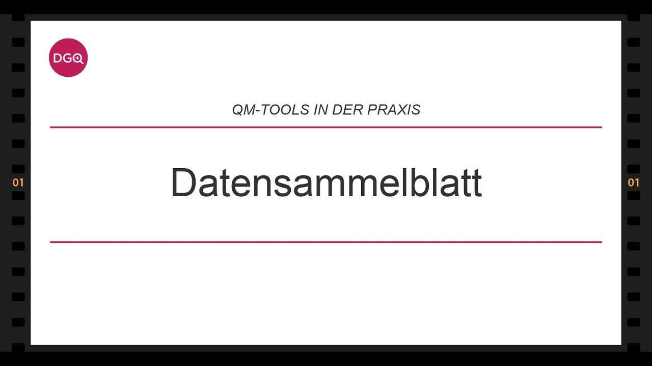 E-Training: QM-Tools für die Praxis: Datensammelblatt