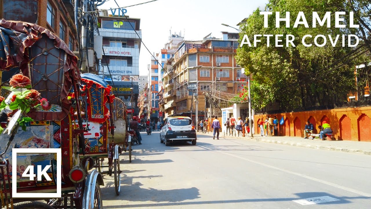 Thamel Binaural ASMR Walking Tour - 3D Audio | Kathmandu City Walk | Binaural City Sounds - 4K