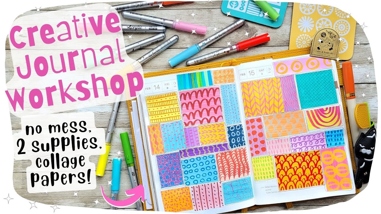 Easy 2 Supplies Collage Papers ✂️ Creative Journaling Beginners, Workshop #01