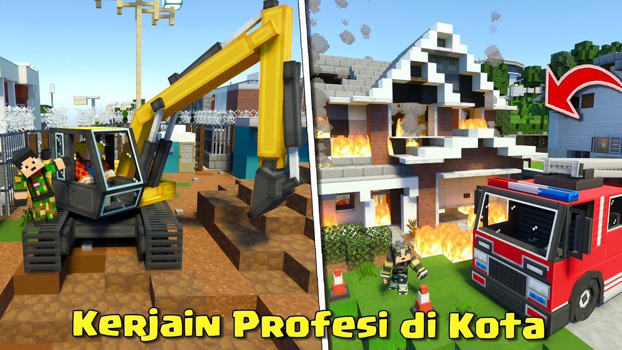 Jadi Pemadam Kebakaran dan Pekerja Proyek di Kota MCPE