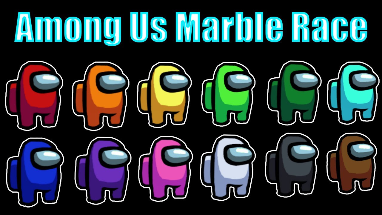 12 Colors Among Us Marble Race in Algodoo
