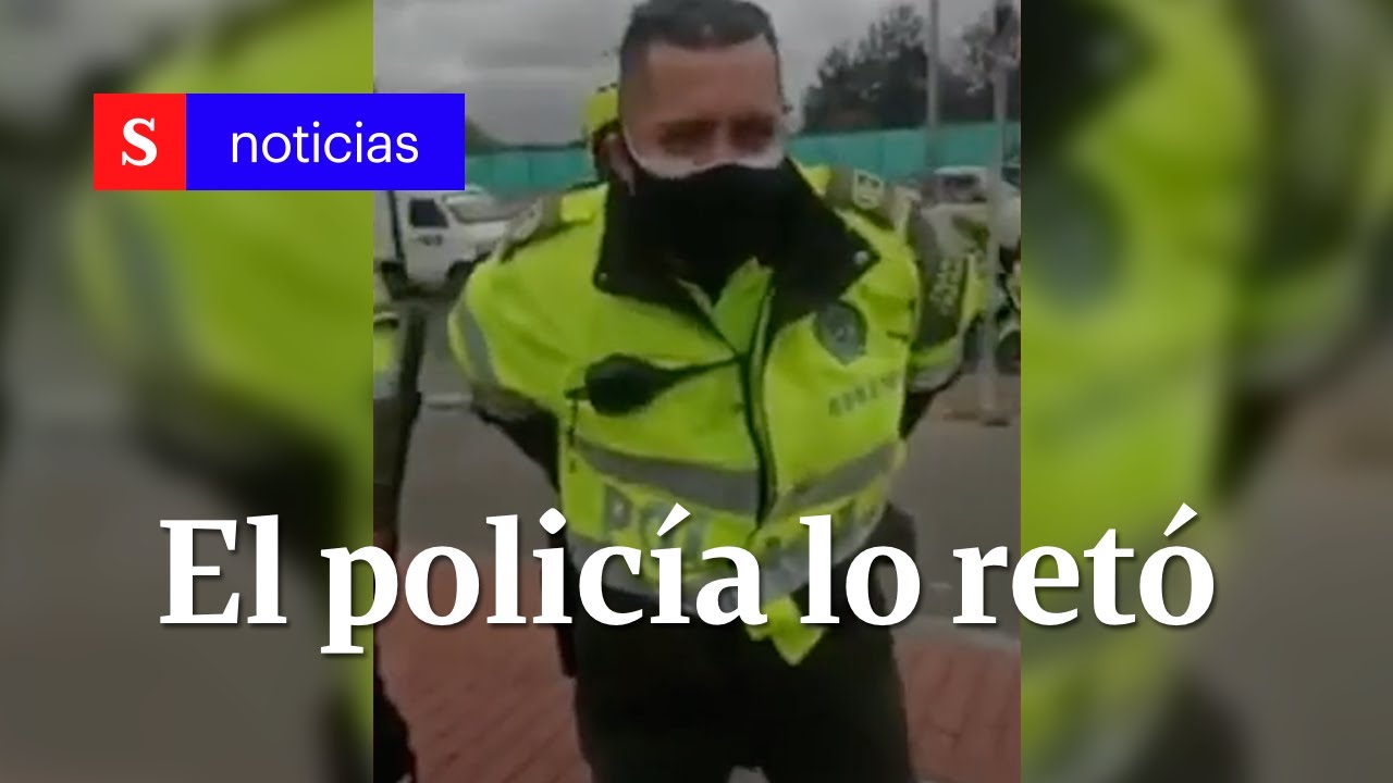Policía de tránsito reta a motociclista a irse a los golpes en Bogotá | Semana Tv