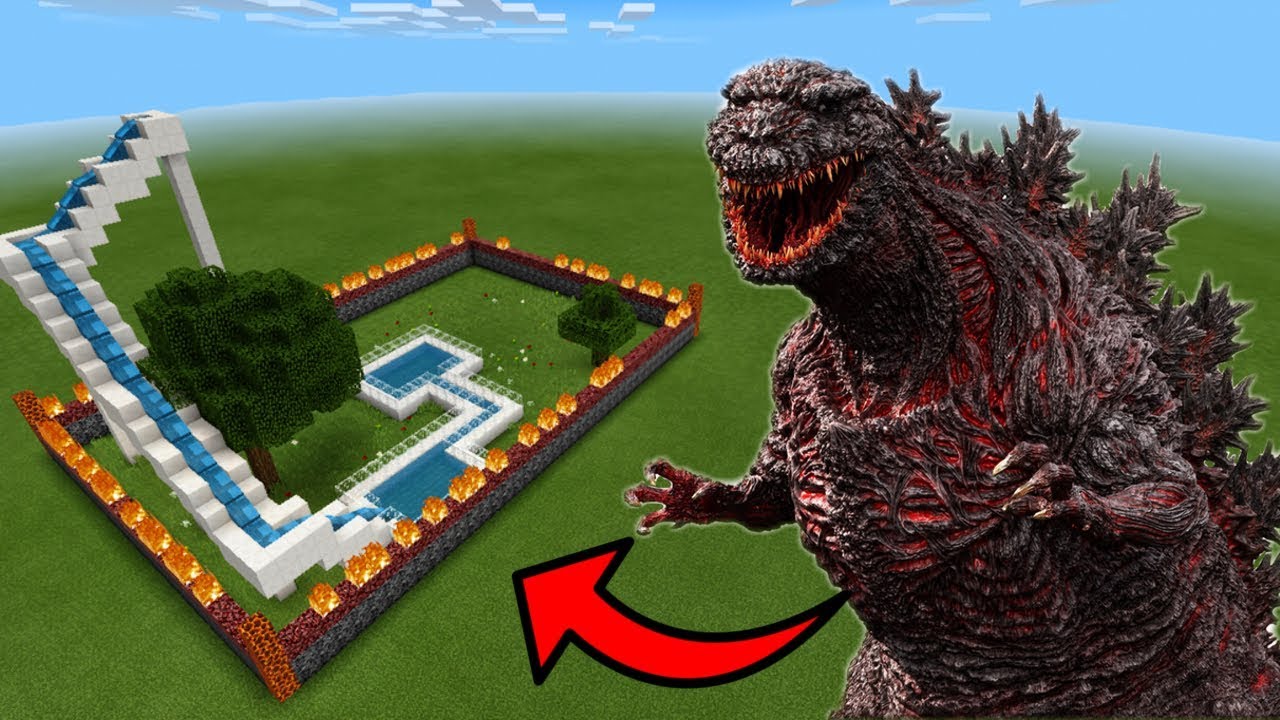 MCPE: How To Make a Godzilla Water Slide
