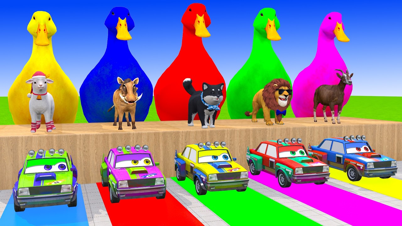 Long Slide Game With Cow Elephant Gorilla Hippopotamus Tiger 3d Animal Game Funny 3d Animals