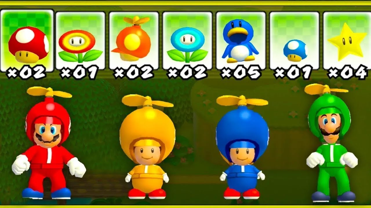 Newer Super Mario Bros Wii – 4 Players Walkthrough Co Op World 1 (Modding Direct)