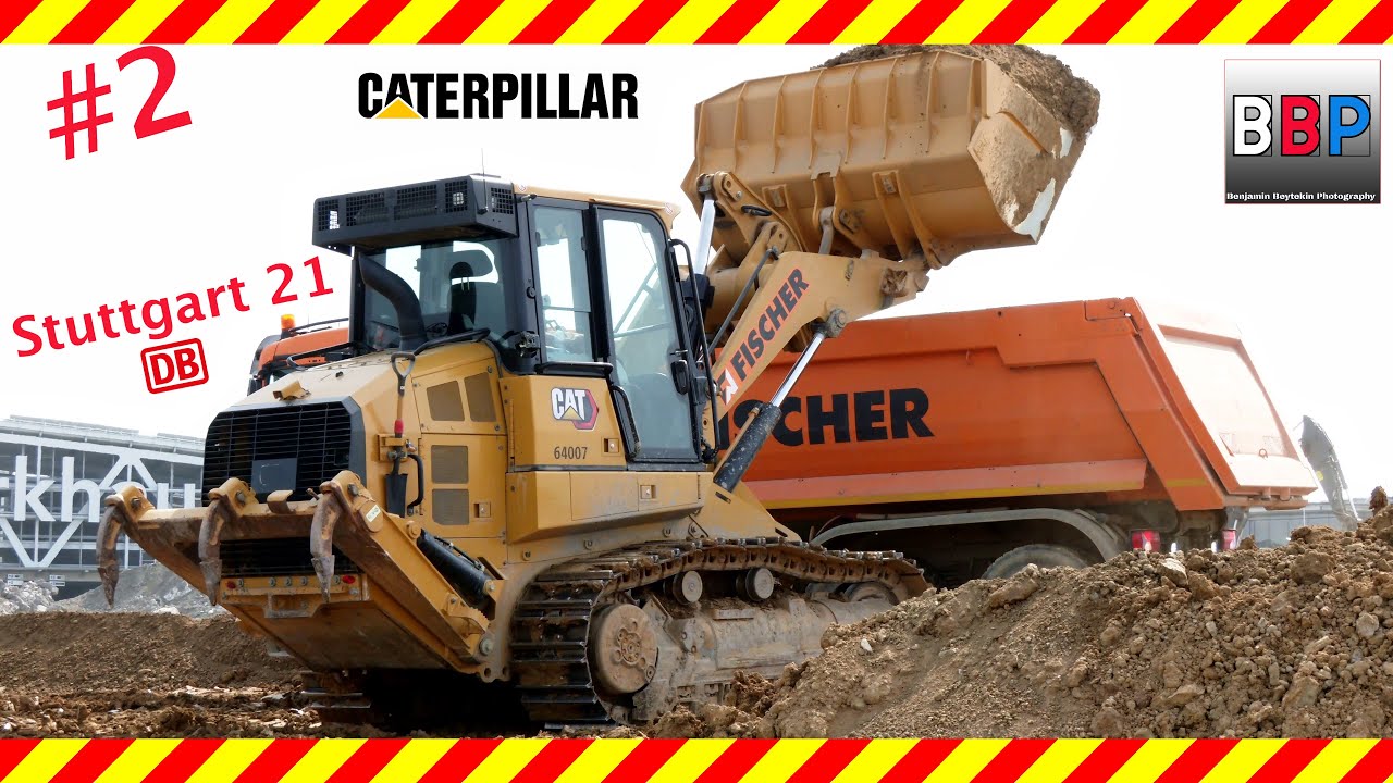 Stuttgart 21: Caterpillar 963 Next Generation & MAN, Mercedes-Benz Trucks,  07.09.2021. #2