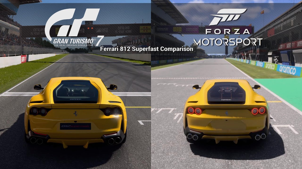 Gran Turismo 7 Vs Forza Motorsport - Ferrari 812 Superfast Comparison Side by side [PS5Pro/XSX]
