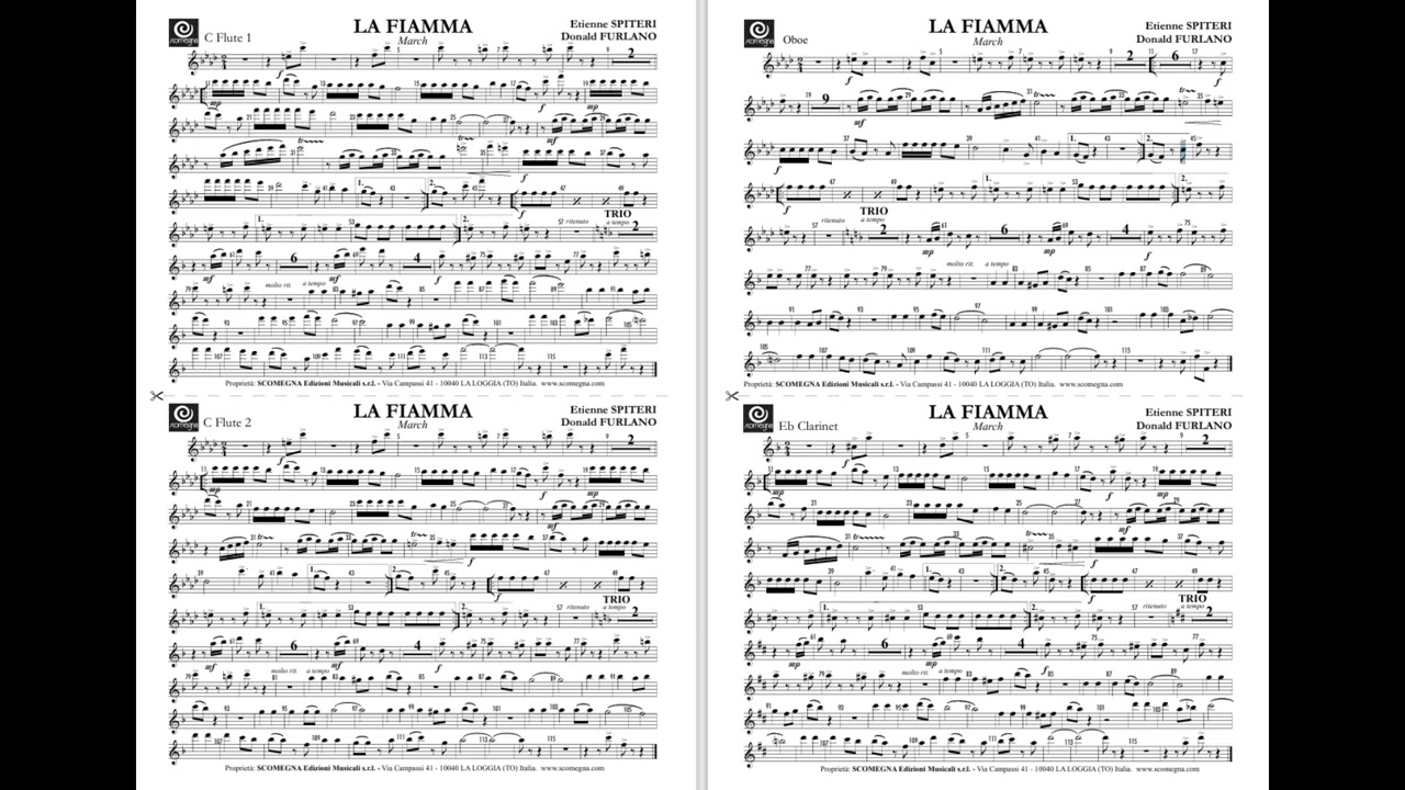 LA FIAMMA   Etienne Spiteri, Donald Furlano Partitura para Banda Sinfônica