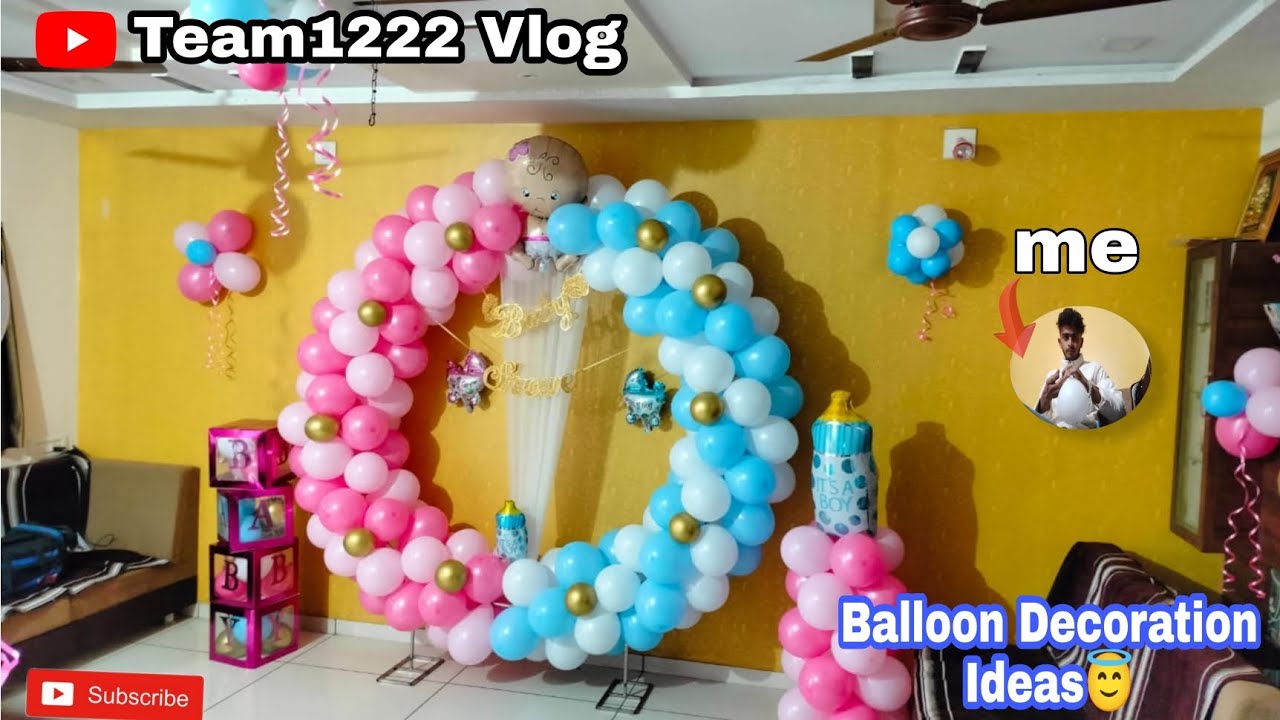 How to make a balloons Round ring || Baby shower || balloon decoration Ideas || @oneankitvlogs1222