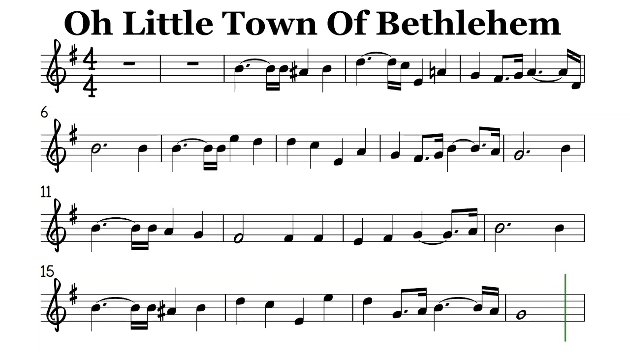 Oh Little Town Of Bethlehem Bb Instruments Sheet Music Backing Track Play Along Partitura