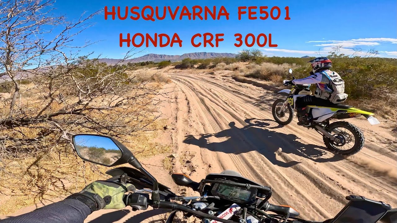 HUSQVARNA FE 501 AND HONDA CRF 300L go from the hard pack to the deep sand. 