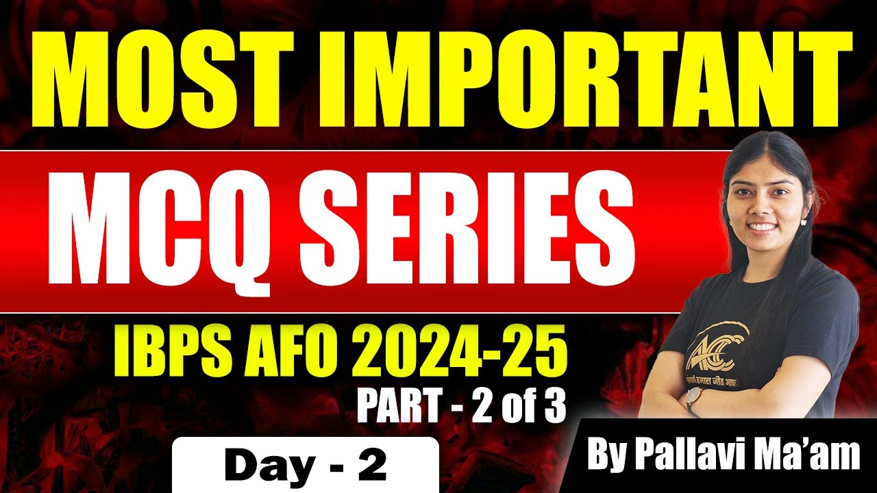 IBPS AFO 2024-25 | PYQ Discussion | Most Important MCQ Series | Day 2 | Pallavi Ma'am