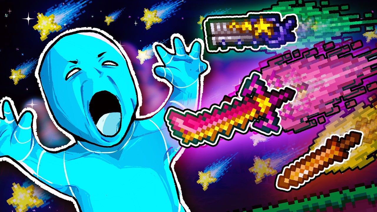 Terraria, but Fallen Stars drop RANDOM items