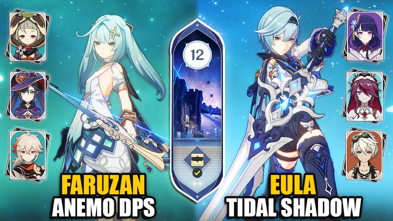 F2P Faruzan DPS & C0 Eula Tidal Shadow | Spiral Abyss 3.8/4.0 Floor 12 9 Stars | Genshin Impact