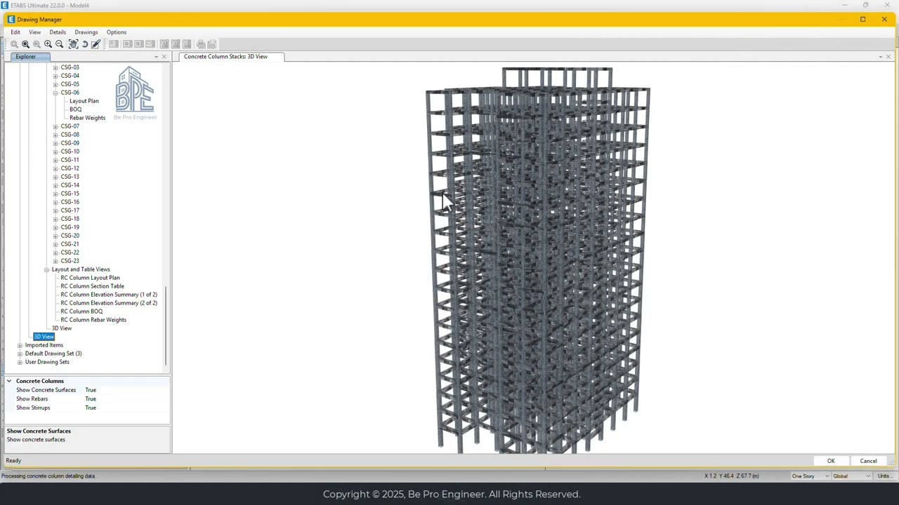Rebar detailing in ETABS