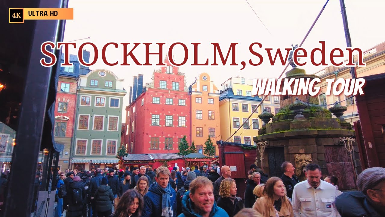 Stockholm, SWEDEN Walking Tour - 4K (With captions)