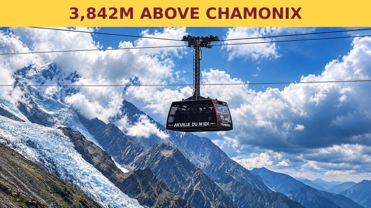 Aiguille du Midi Cable Car to 3,842m 🇫🇷 | Chamonix & Mont Blanc Views #chamonixmontblanc #france
