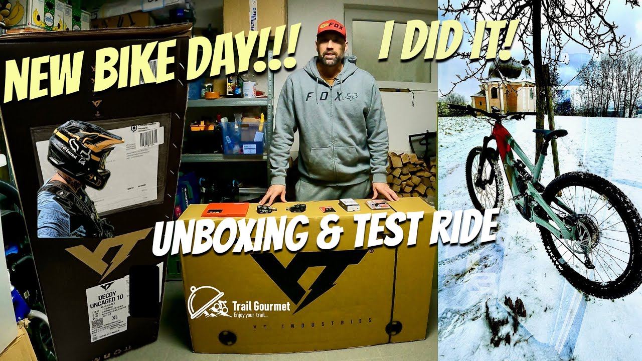 New bike day, YT Decoy Uncaged 10 E-Enduro | unboxing, upgrades, first bike check & test ride