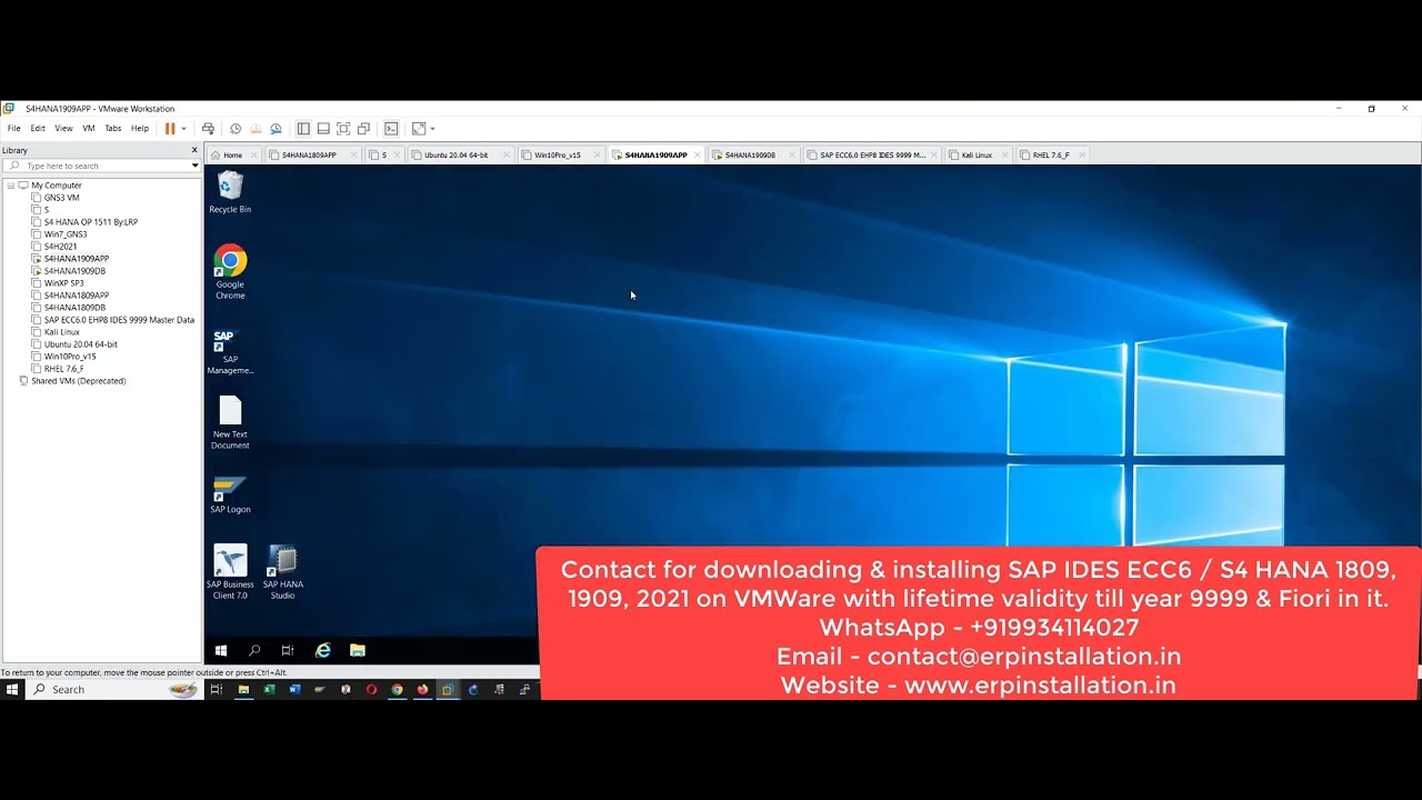 How to Start & Stop SAP S4 HANA 1809/1909 Server on VMWare