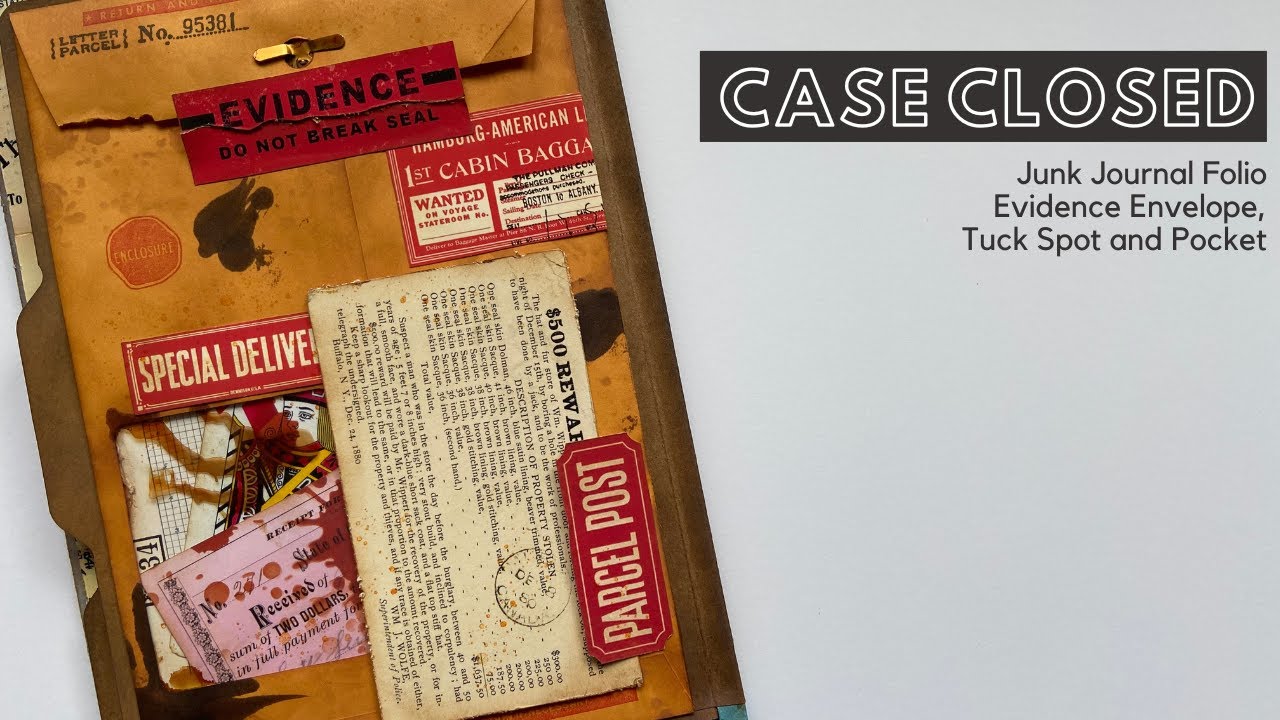 Junk Journal Folio | Case Closed | Part 6 | Evidence Envelope | Crime Theme Junk Journal