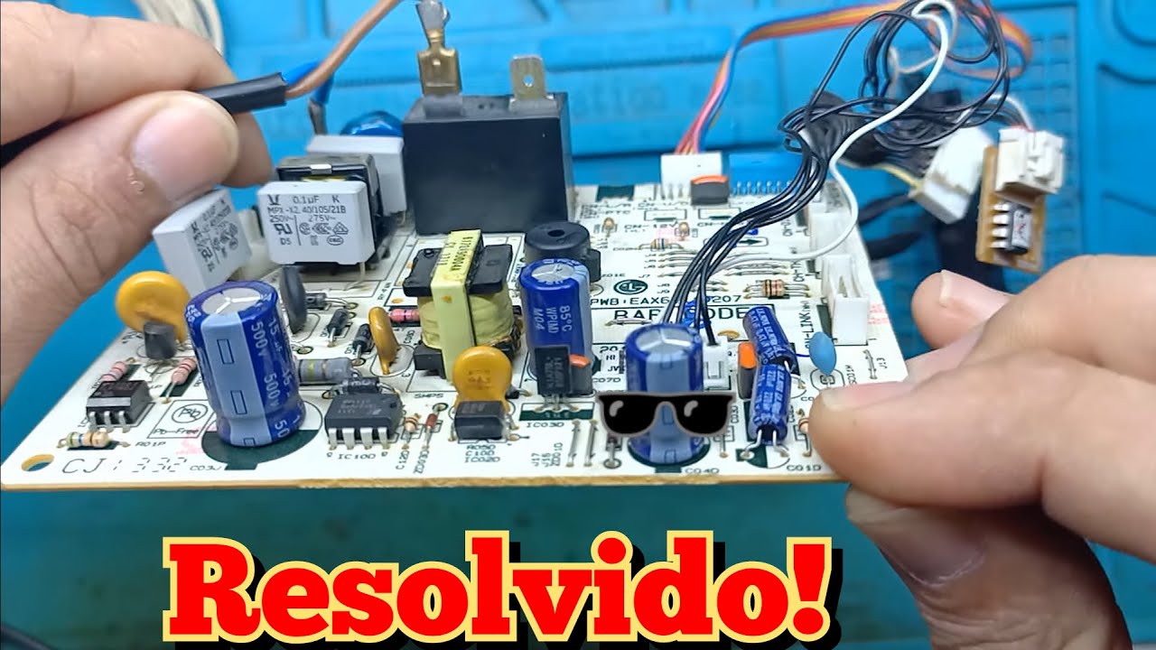Ar condicionado LG não liga, placa EAX61110207, chiado alto + capacitor seco .. resolvido 🌬️❄️