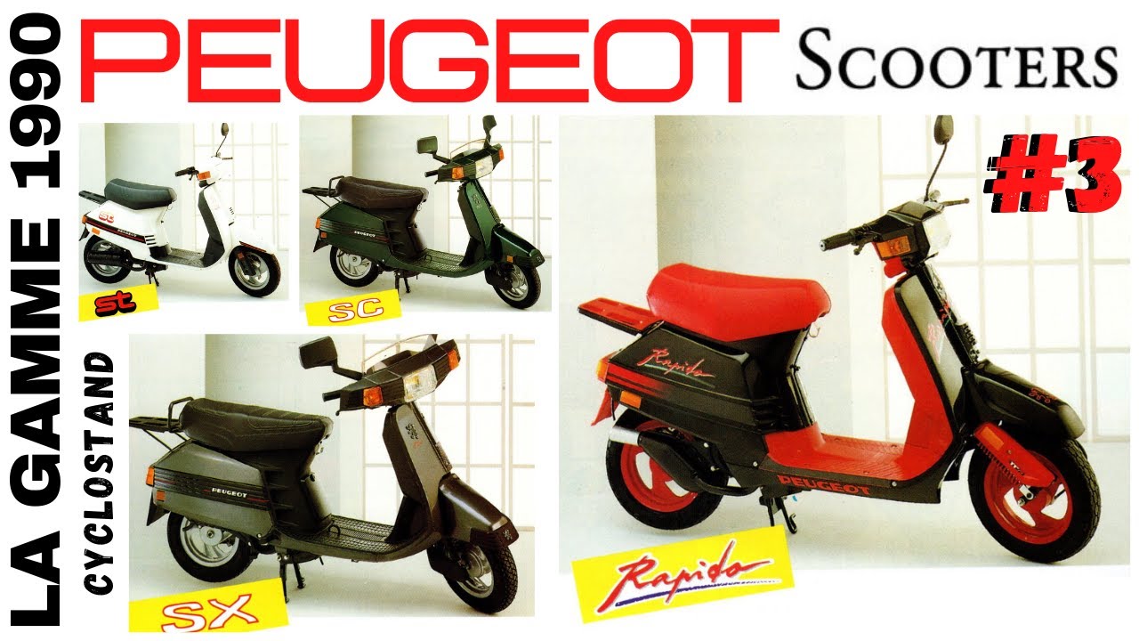 Scooter : Gamme de Scooters Peugeot de 1990 SC, ST 50, STL2 Rapido et SX 80 cm3 Catalogue Cyclostand